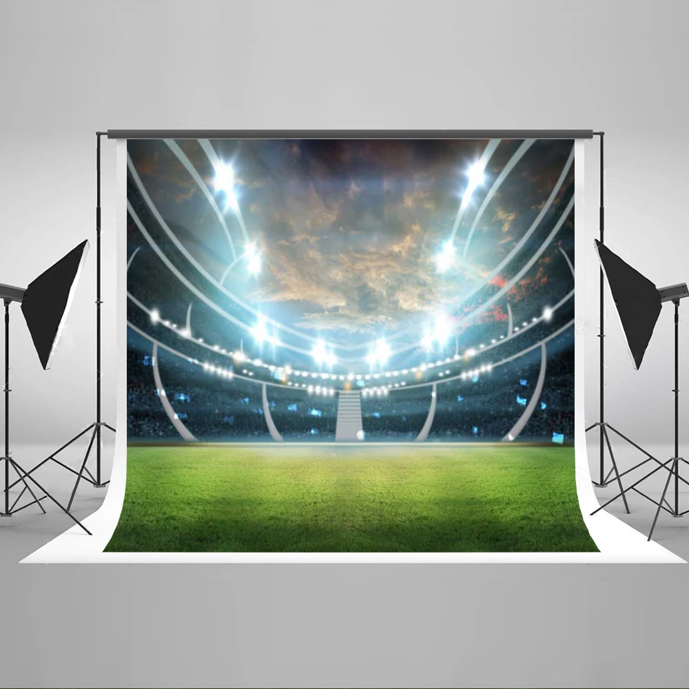 

VinylBDS 10X10FT Stadium Photographic Background Auditorium Backgrounds For Photo Studio Light Cotton Washable Photo Backdrop