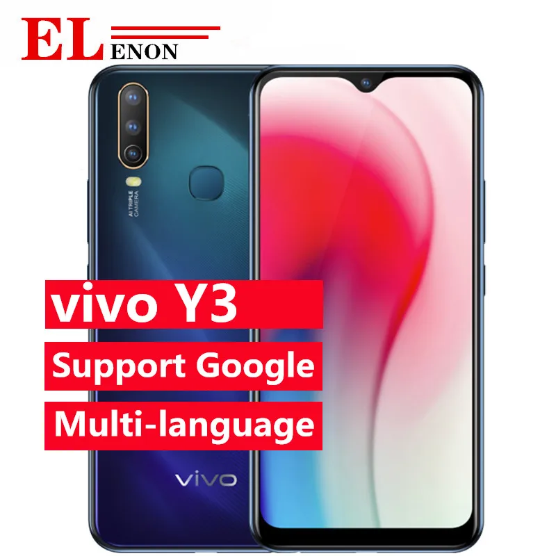 Оригинал новинка Vivo Y3 смартфон 4 Гб ОЗУ 128 ПЗУ для лица ID 6 35 дюймов полный экран