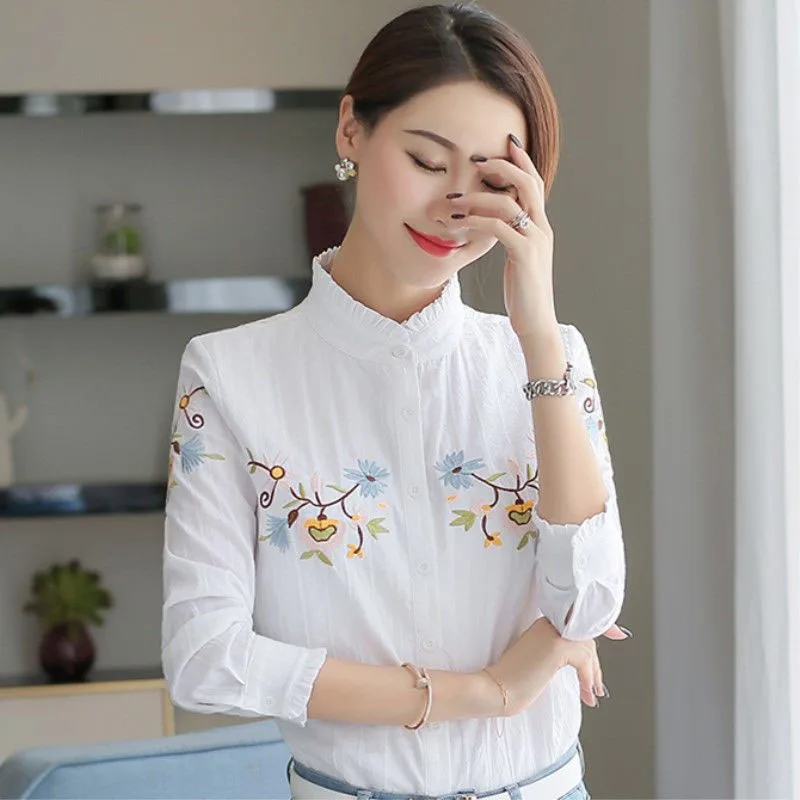 100% Cotton Women Spring Summer Style Blouses Shirts Lady Casual Long Sleeve Embroidery Blusas Tops DF2463
100% Cotton Women Spring Summer Style Blouses Shirts Lady Casual Long Sleeve Embroidery Blusas Tops DF2463