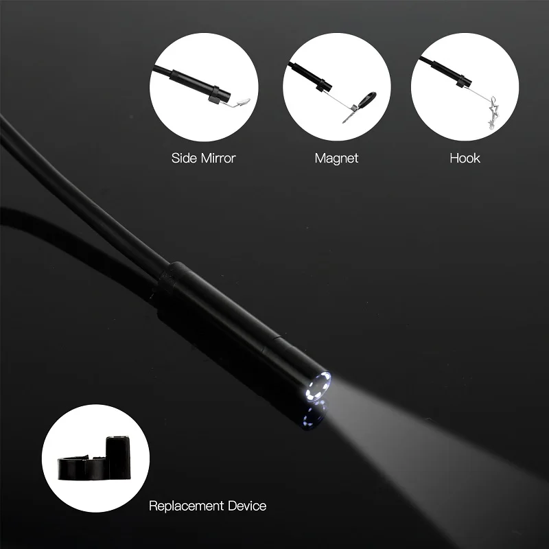 Y12 3.5m Semi-rigid cable 8MM lens wireless camera endoscope adjustable LED lights for android ios phone with retail carton box |