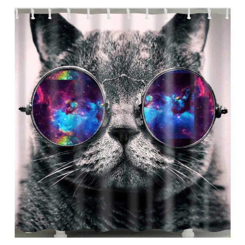 New 3D Cat With Colourful Glasses Bathroom Shower Curtain Polyester Hooks Galaxy Cats Kitten Animal Shower Curtain Set Fabric
New 3D Cat With Colourful Glasses Bathroom Shower Curtain Polyester Hooks Galaxy Cats Kitten Animal Shower Curtain Set Fabric