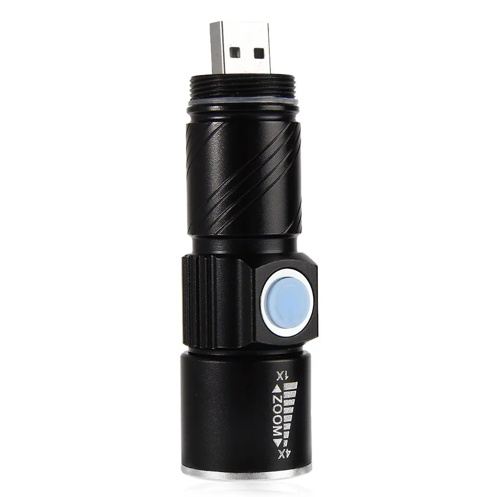 3 режима тактический фонарик мини зум перезаряжаемый Мощный USB светодиодный AC