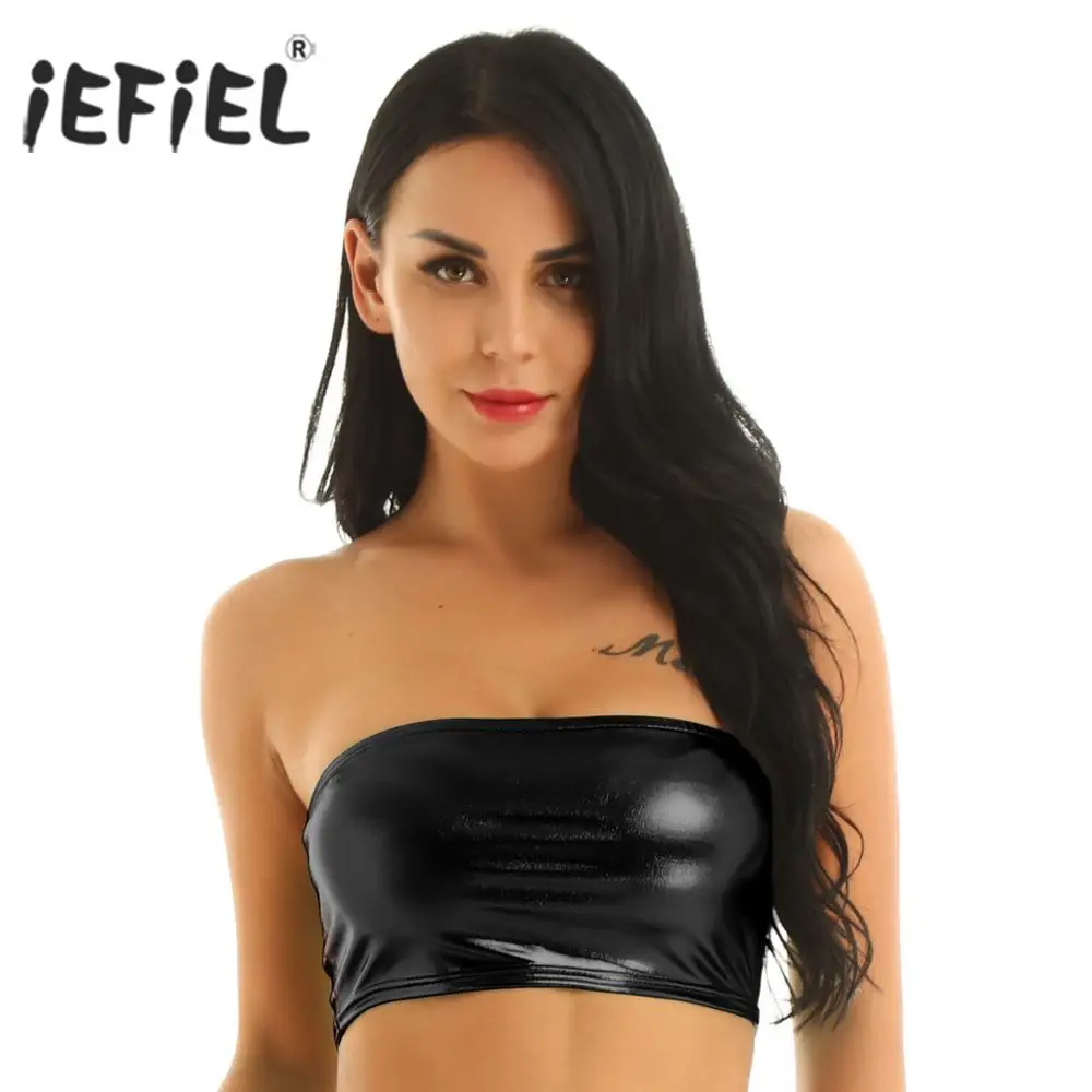 Womens Femmale Bandeau Night Clubwear Tube Top Parties costumes Shiny Strapless Tube Top No-Padded Wrapped Chest Bra Crop Top
Womens Femmale Bandeau Night Clubwear Tube Top Parties costumes Shiny Strapless Tube Top No-Padded Wrapped Chest Bra Crop Top