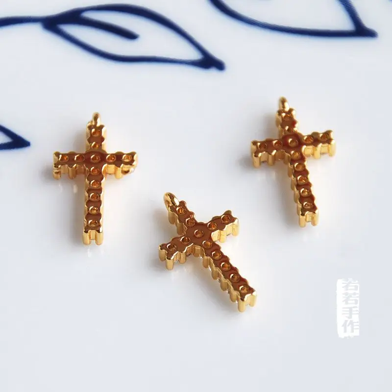 2 pcs/lot gold color plated charms cross cz stone cubic zirconia embellished jewelry making DIY for women
2 pcs/lot gold color plated charms cross cz stone cubic zirconia embellished jewelry making DIY for women