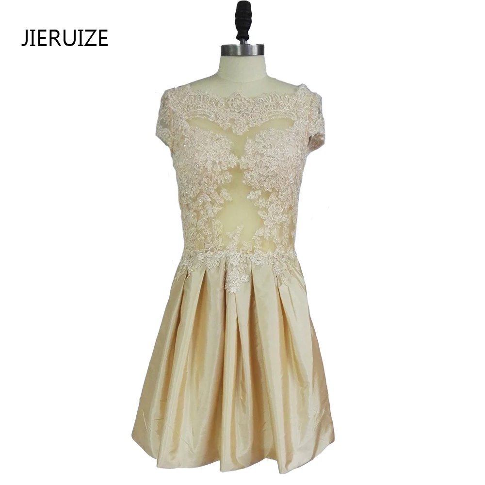 JIERUIZE vestido de festa Champagne Lace Appliques Beaded Short Prom Dresses 2017 Cheap Short Cocktail Party Dresses
JIERUIZE vestido de festa Champagne Lace Appliques Beaded Short Prom Dresses 2017 Cheap Short Cocktail Party Dresses