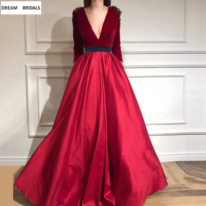 Velour Long Sleeves Dubai Evening Dresses Abendkleider 2019 Sexy V-Neck Robe De Soiree Abiye Prom Dresses
Velour Long Sleeves Dubai Evening Dresses Abendkleider 2019 Sexy V-Neck Robe De Soiree Abiye Prom Dresses