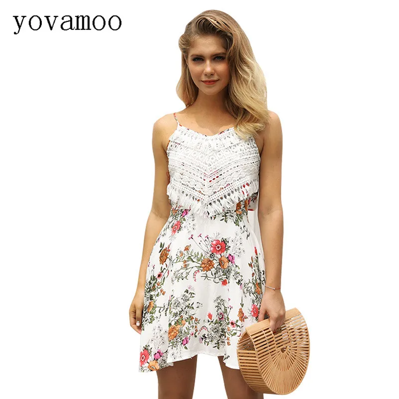 Yovamoo 2018 Summer Women Sexy Backless Bow Spaghetti Strap Dress Sleeveless Floral Print Tassel Lace Patchwork Boho Dresses
Yovamoo 2018 Summer Women Sexy Backless Bow Spaghetti Strap Dress Sleeveless Floral Print Tassel Lace Patchwork Boho Dresses