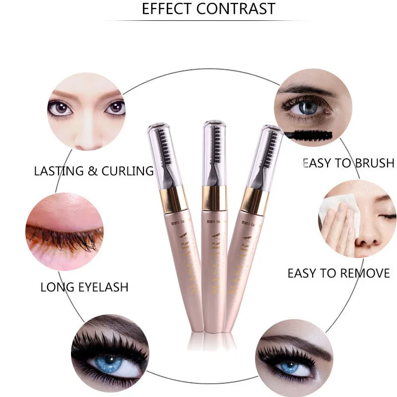 

Miss rose eye makeup curling black mascara with brush 12ml waterproof long lasting 3D fiber eyelashes mascara MS112