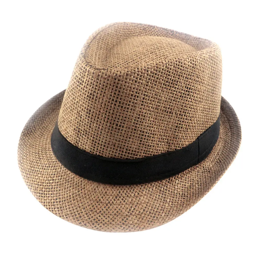 Летние шляпы из соломы для женщин и мужчин, пляжные федоры, повседневные панамы, джазовые кепки, 6 цветов, размер 60см.