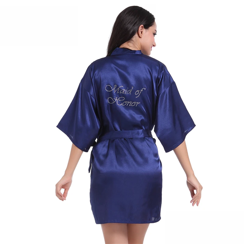 ' Maid of Honor ' Robe On The Back Silk Satin Wedding Maid of Honor Robe Solid Night Robe Short Kimono Robe Sexy Bathrobe Women
' Maid of Honor ' Robe On The Back Silk Satin Wedding Maid of Honor Robe Solid Night Robe Short Kimono Robe Sexy Bathrobe Women