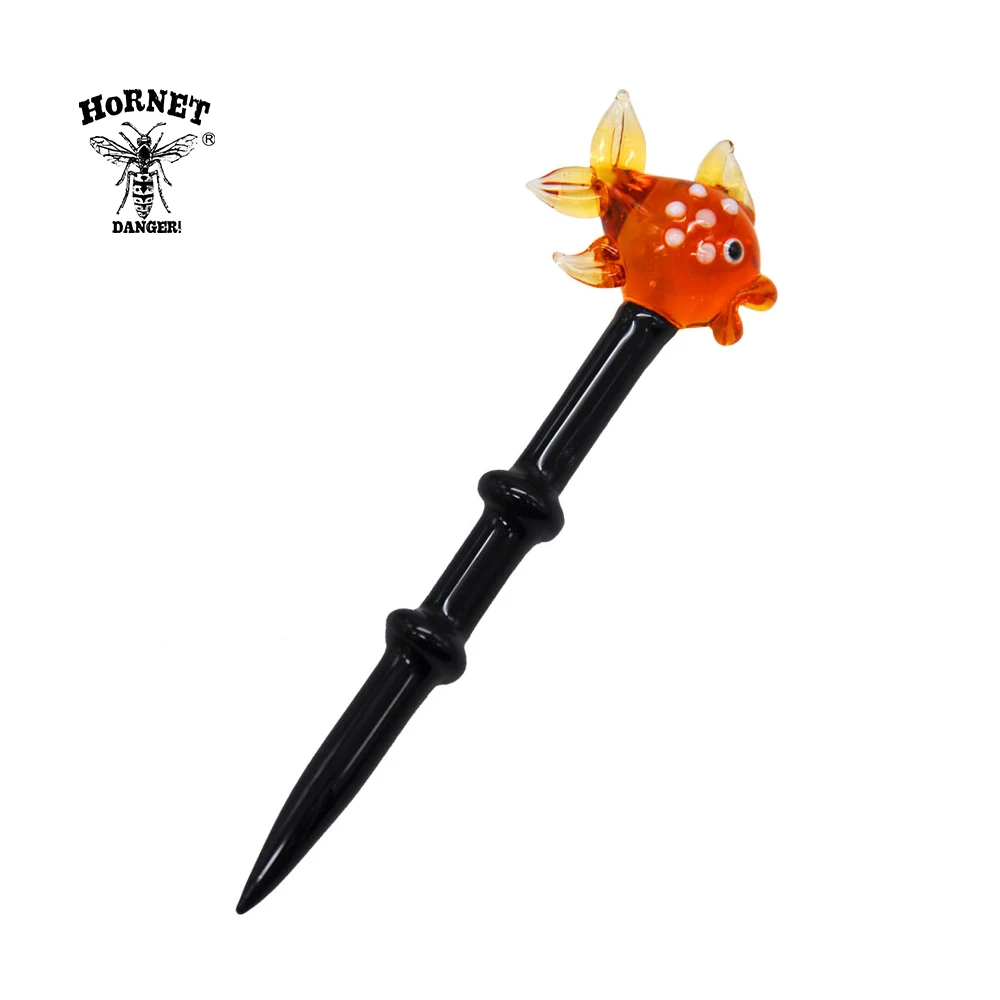 Фото HORNET премиум стекло Dabbler 5 43 дюймов воск Dab инструмент Красочные толстые Pyrex Dabber