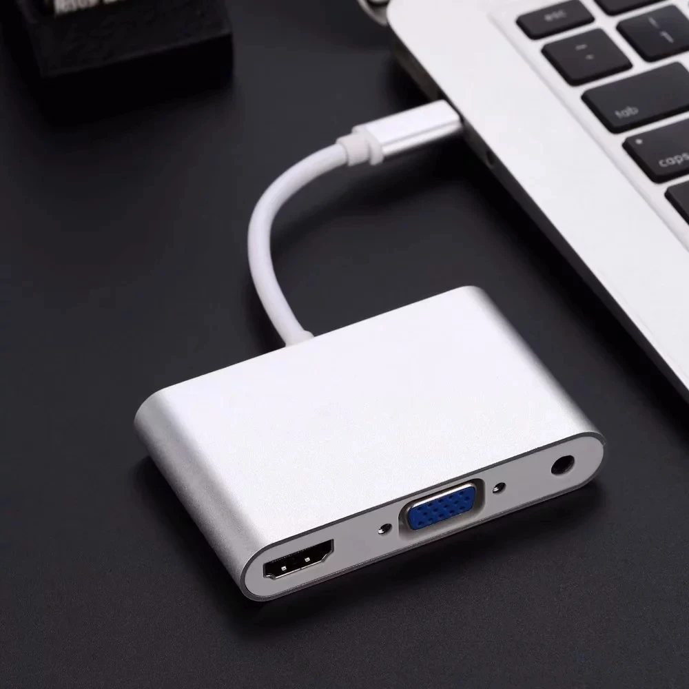 USB C адаптер HDMI VGA портом Thunderbolt 3 Тип кабель для MacBook samsung S10/S9/S8 huawei Коврики 20/10 P20 Pro