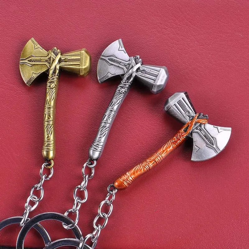 Брелок Аниме Thor Hammer металлический брелок с героями Marvel мужской кулон Thanos arma Infinity