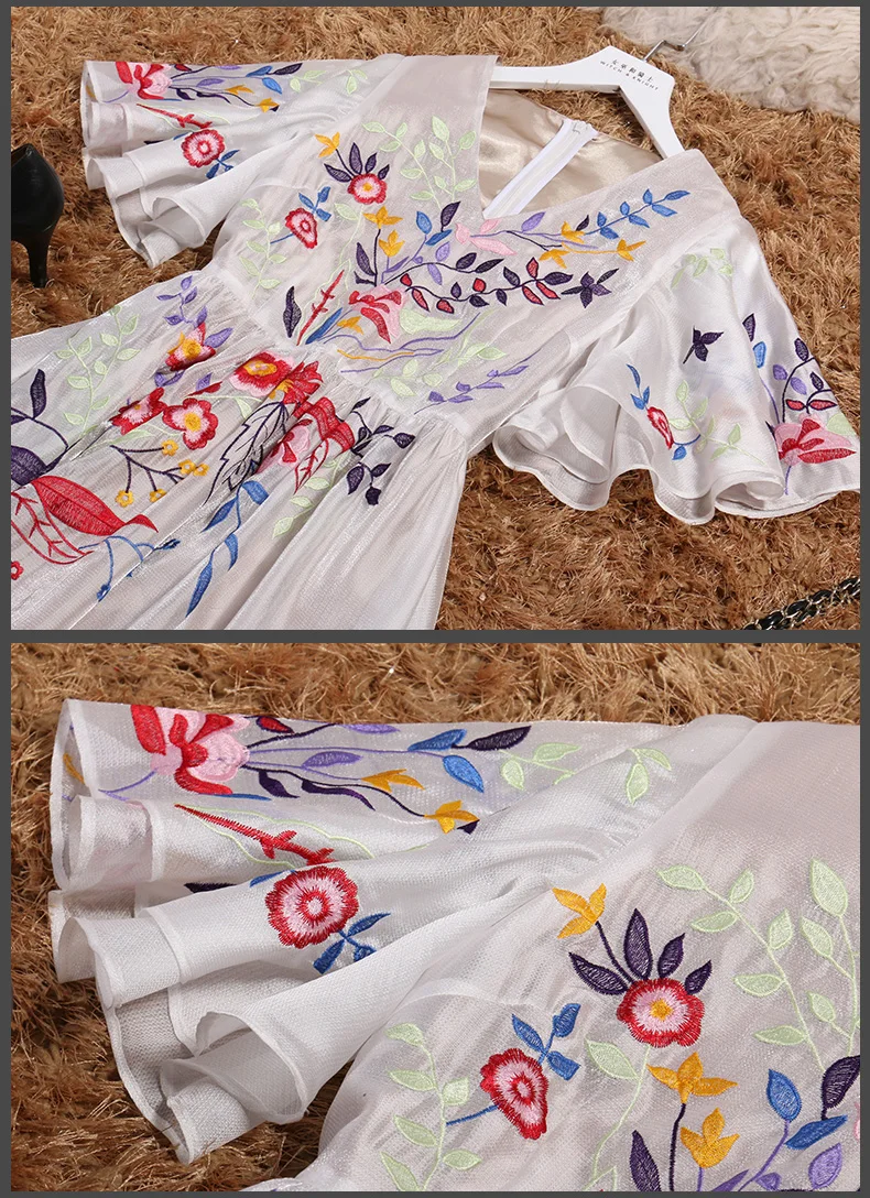 Luxury Embroidery Floral Summer Dress Robe Femme Ete 2017 Empire Beach Dress Women Fine Feeling Sexy V Neck Long Dress ND3366
Luxury Embroidery Floral Summer Dress Robe Femme Ete 2017 Empire Beach Dress Women Fine Feeling Sexy V Neck Long Dress ND3366