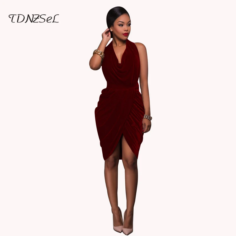 Sexy Halter Velvet Backless Dress Women Sleeveless Deep V Cross Hem Solid Knee Length Elegant Dresses Evening Party Nightclub
Sexy Halter Velvet Backless Dress Women Sleeveless Deep V Cross Hem Solid Knee Length Elegant Dresses Evening Party Nightclub