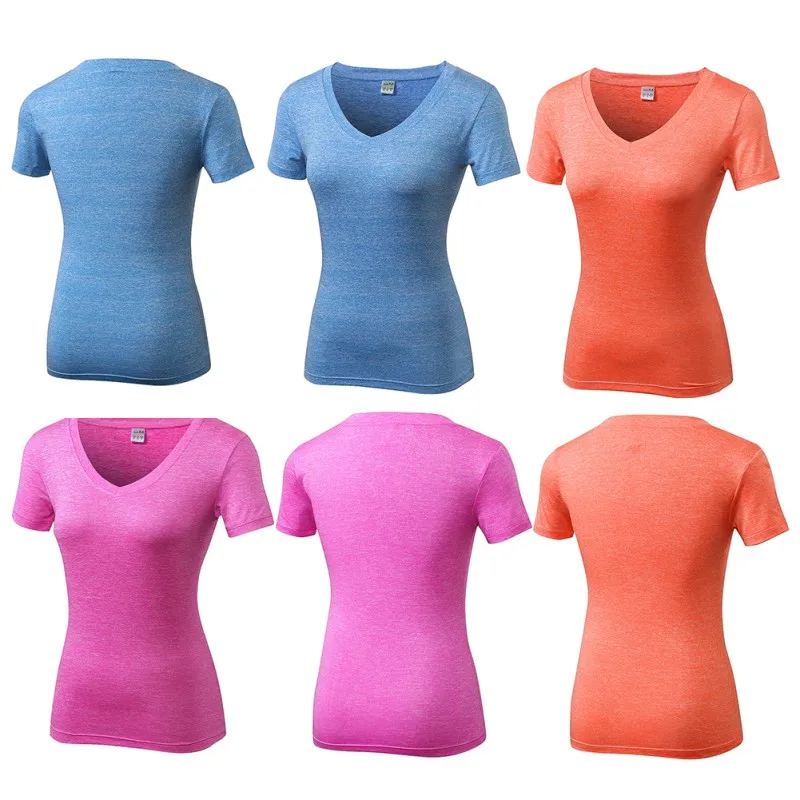 Summer Female Compression Sport Running V-neck line T-Shirts High Elastic Quick Drying Yoga Sports Tight Tops
Summer Female Compression Sport Running V-neck line T-Shirts High Elastic Quick Drying Yoga Sports Tight Tops