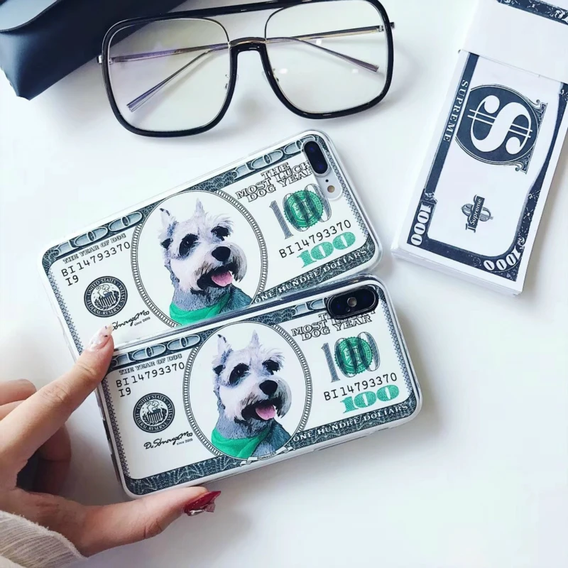 High quality US dollar Cartoon Dog soft silicon cover case for iphone 6 6Splus 7 7plus 8 8plus X Fashion Money Matte phone cases
High quality US dollar Cartoon Dog soft silicon cover case for iphone 6 6Splus 7 7plus 8 8plus X Fashion Money Matte phone cases