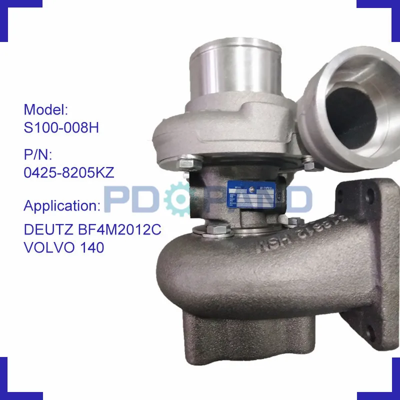 S100-008H детали турбокомпрессора 0425 8205KZ T912394 127607 318279 для DEUTZ BF4M 2012C VOLVO 140 дизельный