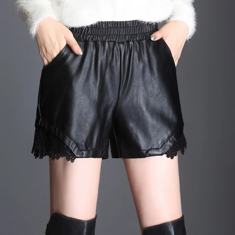 Shuchan High Waist Pu Leather Shorts Women Cool Punk Sashes Wide Leg Shorts Autumn Winter Casual Loose Elastic Waist Leather
Shuchan High Waist Pu Leather Shorts Women Cool Punk Sashes Wide Leg Shorts Autumn Winter Casual Loose Elastic Waist Leather