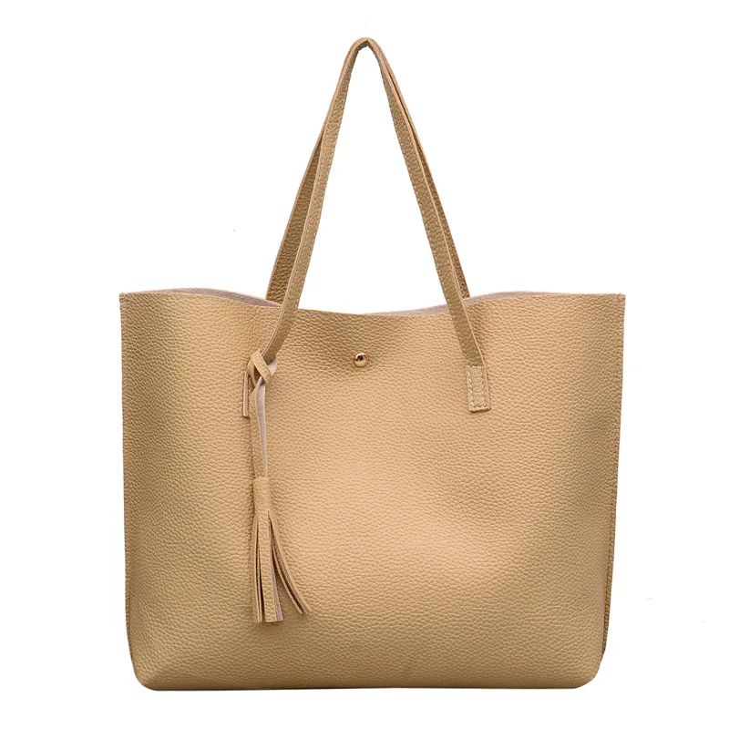 Simple Fashion Women Handbags Leather Solid Color Tassel Pendant Big Capacity Korean Ladies Shopping Travel Hand Bag women bag
Simple Fashion Women Handbags Leather Solid Color Tassel Pendant Big Capacity Korean Ladies Shopping Travel Hand Bag women bag
