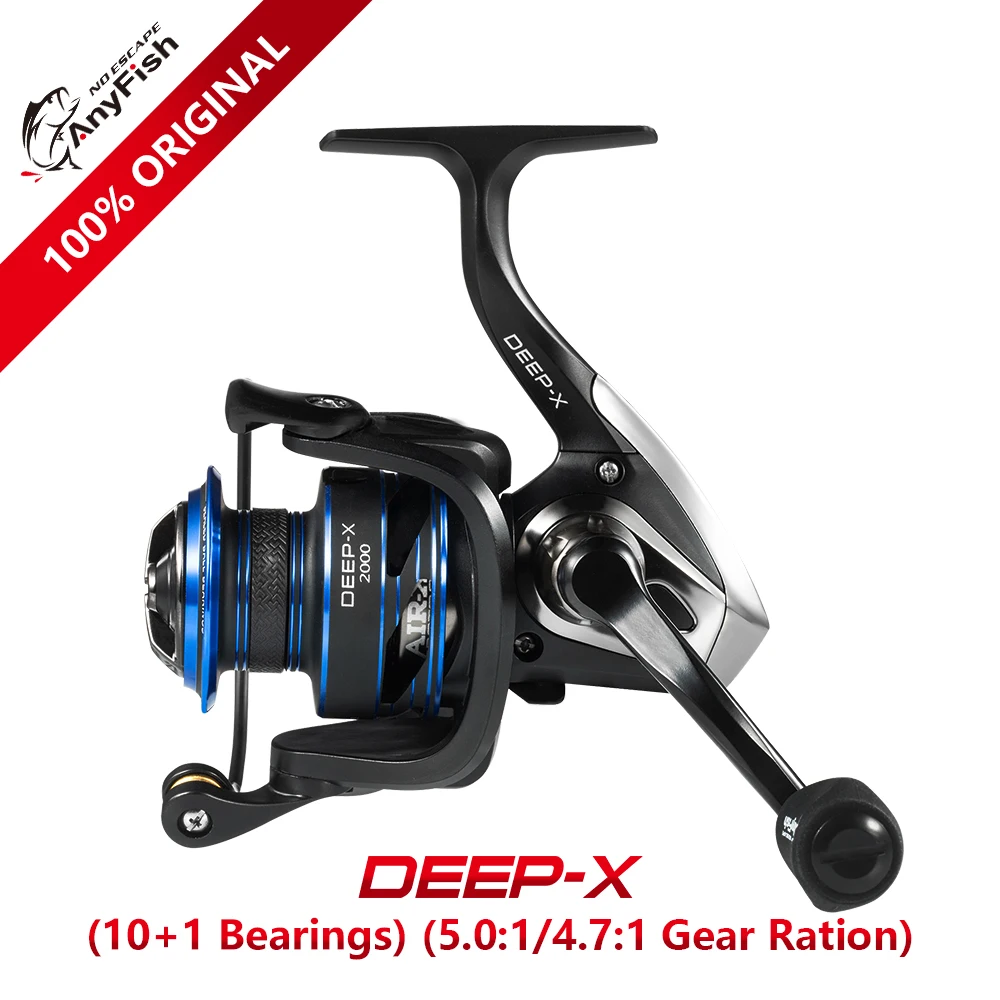 Anyfish DEEP-X Spinning Fishing Reel 2000/3000/4000/5000/6000 model 10+1 bearings Max drag 6kg/8kg reel fishing saltwater wheels
Anyfish DEEP-X Spinning Fishing Reel 2000/3000/4000/5000/6000 model 10+1 bearings Max drag 6kg/8kg reel fishing saltwater wheels