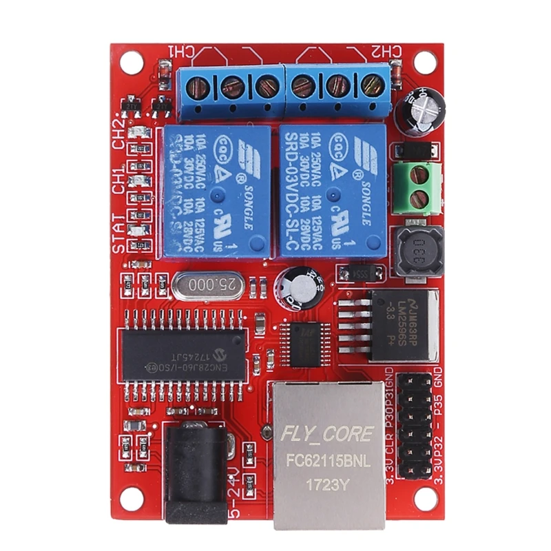LAN Ethernet 2 Way Relay Board Delay Switch TCP/UDP Controller Module WEB Server Damom
LAN Ethernet 2 Way Relay Board Delay Switch TCP/UDP Controller Module WEB Server Damom