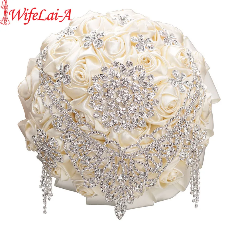 WifeLai-A Mariage Tassel Diamond Brooches Bridal Bouquets Ivory Satin Wedding Flowers Silver Rhinestone Wedding Accessories W286
WifeLai-A Mariage Tassel Diamond Brooches Bridal Bouquets Ivory Satin Wedding Flowers Silver Rhinestone Wedding Accessories W286