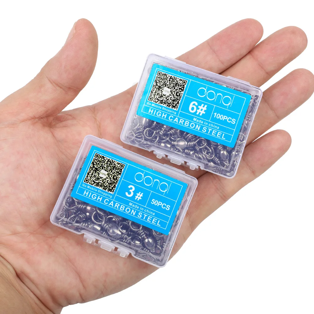 DONQL 50pcs/100pcs Swivels Fishing Hook Connector Stainless Steel Bearing Rolling Solid Ring Fishhook Lure Connector Fish Tackle
DONQL 50pcs/100pcs Swivels Fishing Hook Connector Stainless Steel Bearing Rolling Solid Ring Fishhook Lure Connector Fish Tackle