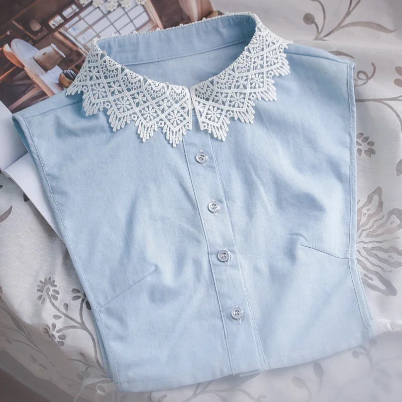 2017 new autumn spring Embroidered large vest shirt blouse detachable collar Sharp collar cowboy lace female shirt fake collar
2017 new autumn spring Embroidered large vest shirt blouse detachable collar Sharp collar cowboy lace female shirt fake collar
