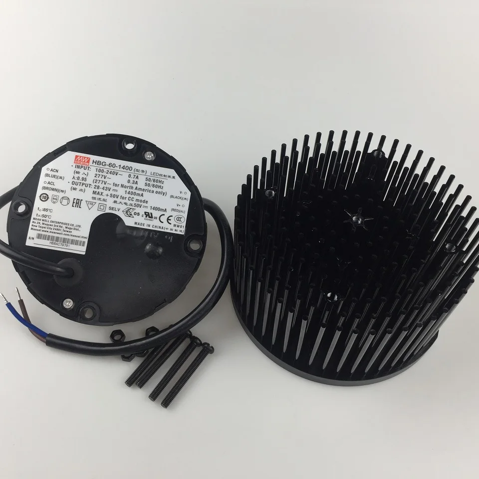 135mm pre-drilled aluminum radiator with Meanwell HBG-60-1400 4 bolts for CREE COB cxb3590 Citizen clu048 1212
135mm pre-drilled aluminum radiator with Meanwell HBG-60-1400 4 bolts for CREE COB cxb3590 Citizen clu048 1212