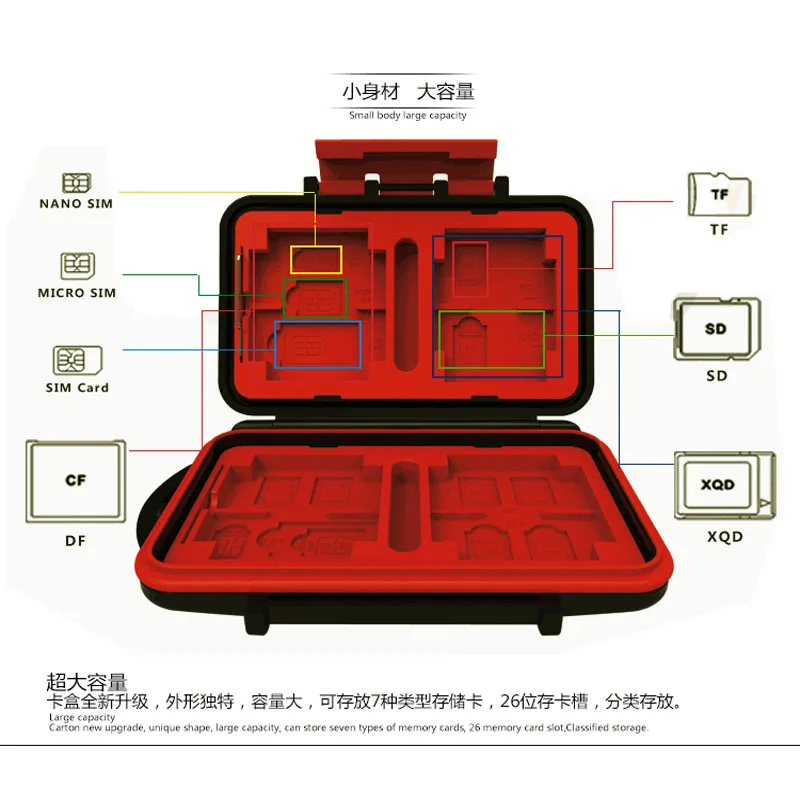 SD Card Cases storage box Holder SD CF camera storage card mobile phone TF card waterproof SD card package for sony gopro
SD Card Cases storage box Holder SD CF camera storage card mobile phone TF card waterproof SD card package for sony gopro