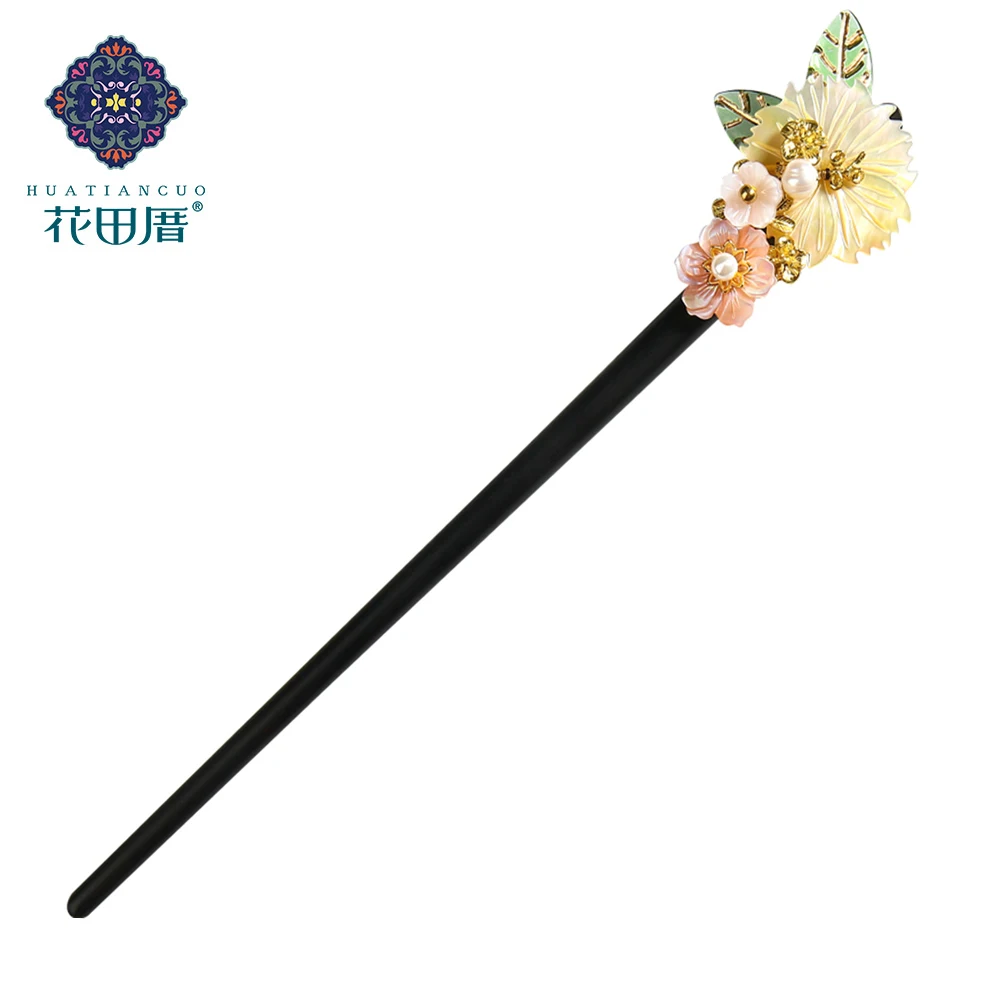 Ethnic Hair Sticks Black and ebony Female Accessories Shell Five Petals Colored Glass Outline Leaves Freshwater Pearl FZ-18058
Ethnic Hair Sticks Black and ebony Female Accessories Shell Five Petals Colored Glass Outline Leaves Freshwater Pearl FZ-18058