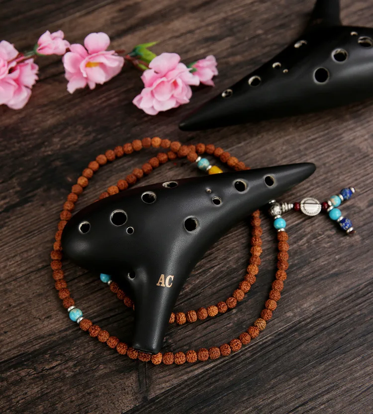 Новинка 2018 12 отверстий черные керамические трубки ocarina alto C копченые переменный