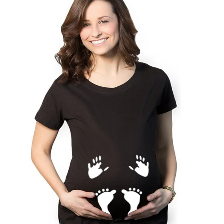Baby Footprint Maternity T-Shirts Blouse Casual Short Sleeve Tops Tees for Pregnant Women Clothing Plus Size for Photo shoot
Baby Footprint Maternity T-Shirts Blouse Casual Short Sleeve Tops Tees for Pregnant Women Clothing Plus Size for Photo shoot