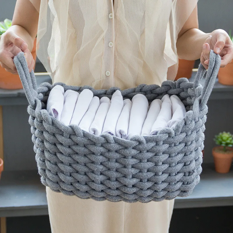 Nordic Linen Crochet Storage Basket Handmade Clothes Laundry Basket Natural Cloth Baby Toy Storage Basket Desktop Storage
Nordic Linen Crochet Storage Basket Handmade Clothes Laundry Basket Natural Cloth Baby Toy Storage Basket Desktop Storage