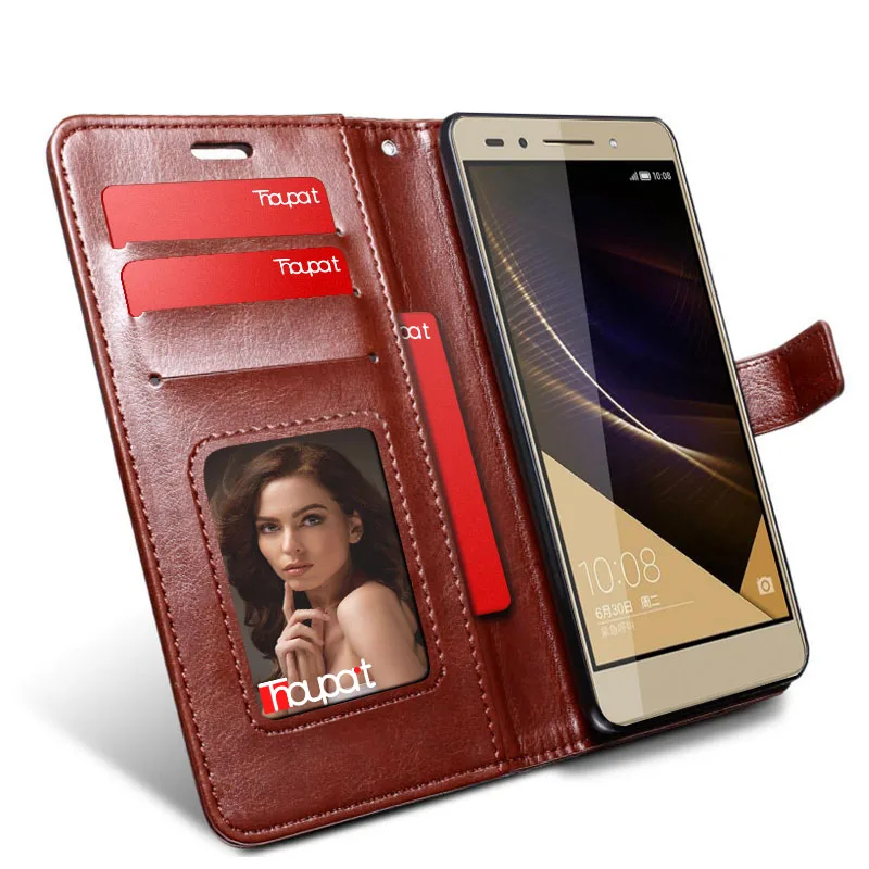 Thouport бумажник флип чехол на Huawei Honor 7 Ретро фото рамка Сумки Stand Leather Shell Обложка для