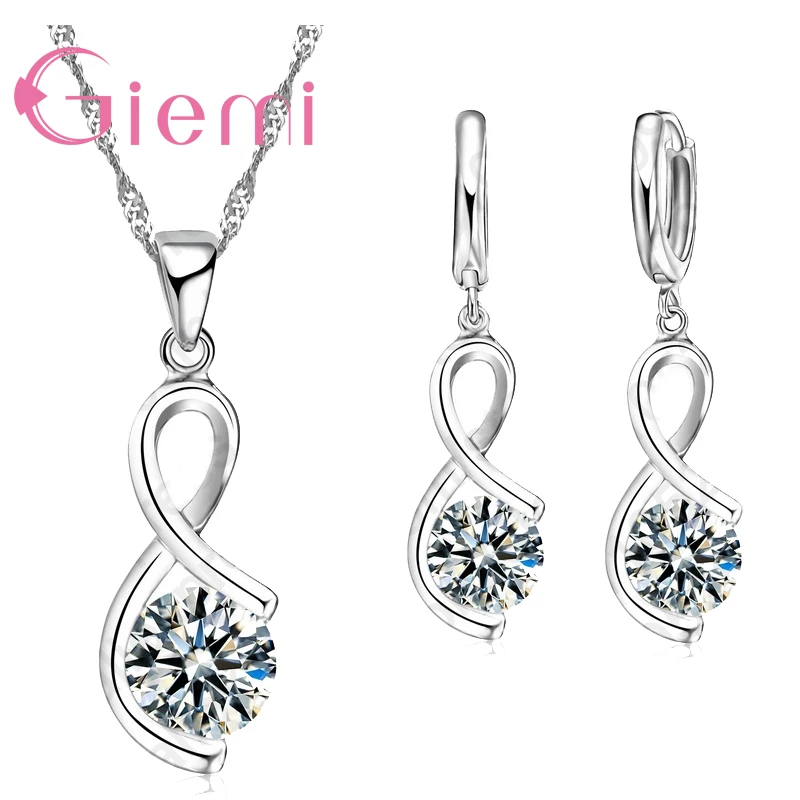 925 Sterling Silver Elegant Geometric Pattern Line Shape Crystal Necklace Earrings Ceremony Party Jewelry Set CZ Bijoux
925 Sterling Silver Elegant Geometric Pattern Line Shape Crystal Necklace Earrings Ceremony Party Jewelry Set CZ Bijoux