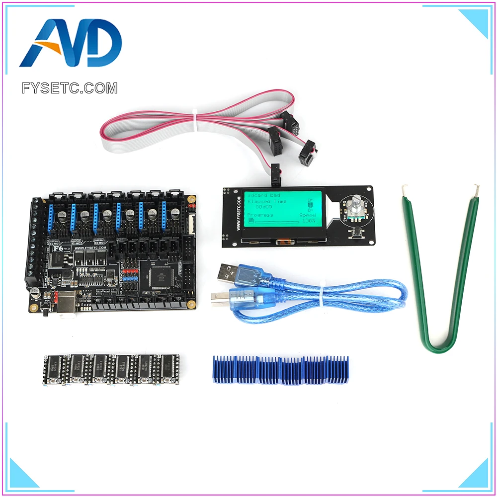 FYSETC F6 V1.3 ALL-in-one Mainboard + 6pcs LV8729 Stepper Motor Driver + MINI12864 LCD Display mini 12864 Screen Support Marlin
FYSETC F6 V1.3 ALL-in-one Mainboard + 6pcs LV8729 Stepper Motor Driver + MINI12864 LCD Display mini 12864 Screen Support Marlin
