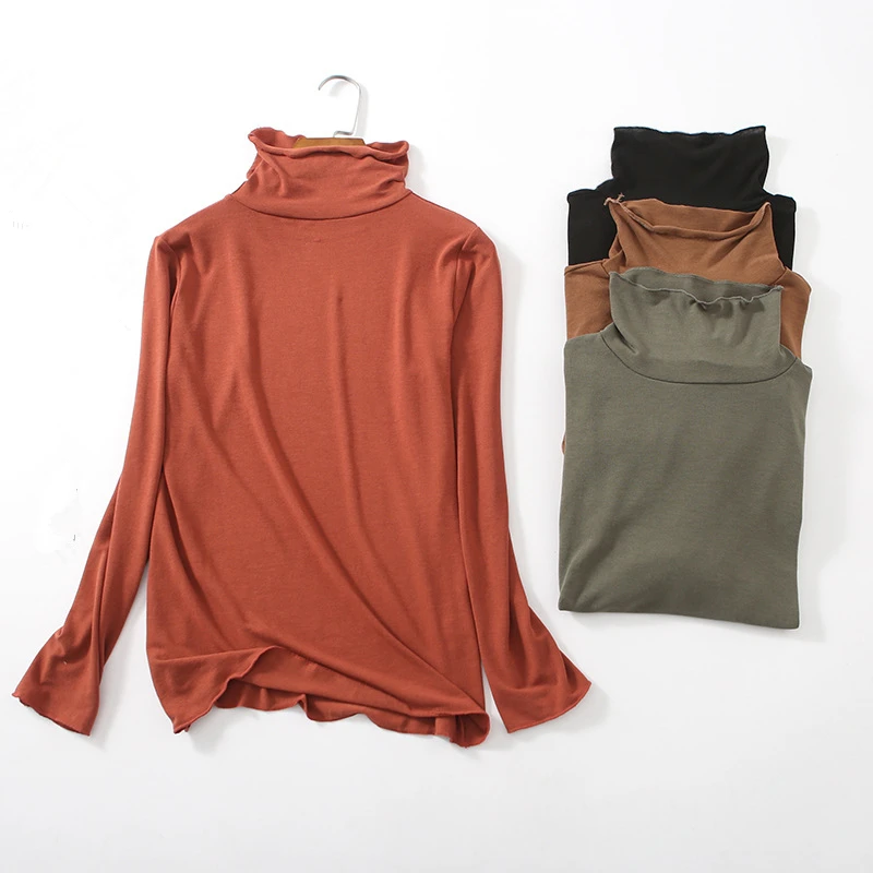 T Shirt Women 2019 Thin Top Casual Half Turtleneck Long Sleeve Shirt Cotton T-Shirts Tops Solid Knitted Blusas Plus Size D135
T Shirt Women 2019 Thin Top Casual Half Turtleneck Long Sleeve Shirt Cotton T-Shirts Tops Solid Knitted Blusas Plus Size D135