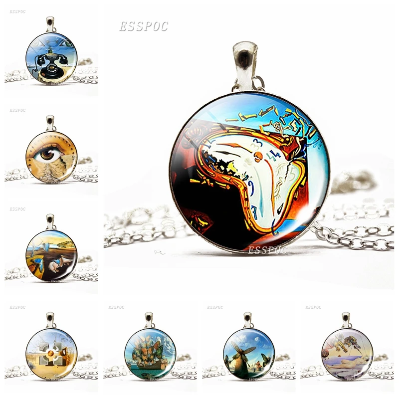 Salvador Dali Art Painting Necklace Glass Cabochon Jewelry Art Metal Pendant Accessories Women Gifts
Salvador Dali Art Painting Necklace Glass Cabochon Jewelry Art Metal Pendant Accessories Women Gifts