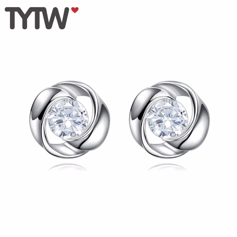 TYTW шикарные серьги из стерлингового серебра S925 пробы с кубическим цирконием ААА