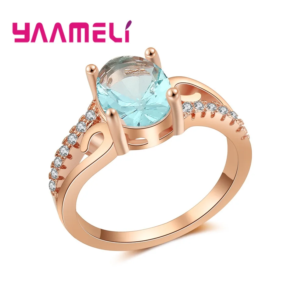 Top Quality Rose Gold Color Blue CZ 925 Sterling Silver Ring Bague Fashion Cubic Zirconia Anniversary Jewelry For Women
Top Quality Rose Gold Color Blue CZ 925 Sterling Silver Ring Bague Fashion Cubic Zirconia Anniversary Jewelry For Women
