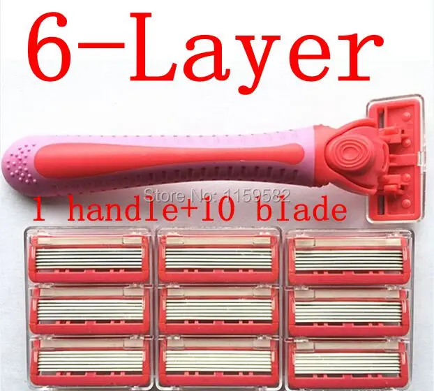 New 1handle+10pcs 6 layer razor Blade Razors Men Electric shaver head women female Blades use for RU & EUR razor
New 1handle+10pcs 6 layer razor Blade Razors Men Electric shaver head women female Blades use for RU & EUR razor