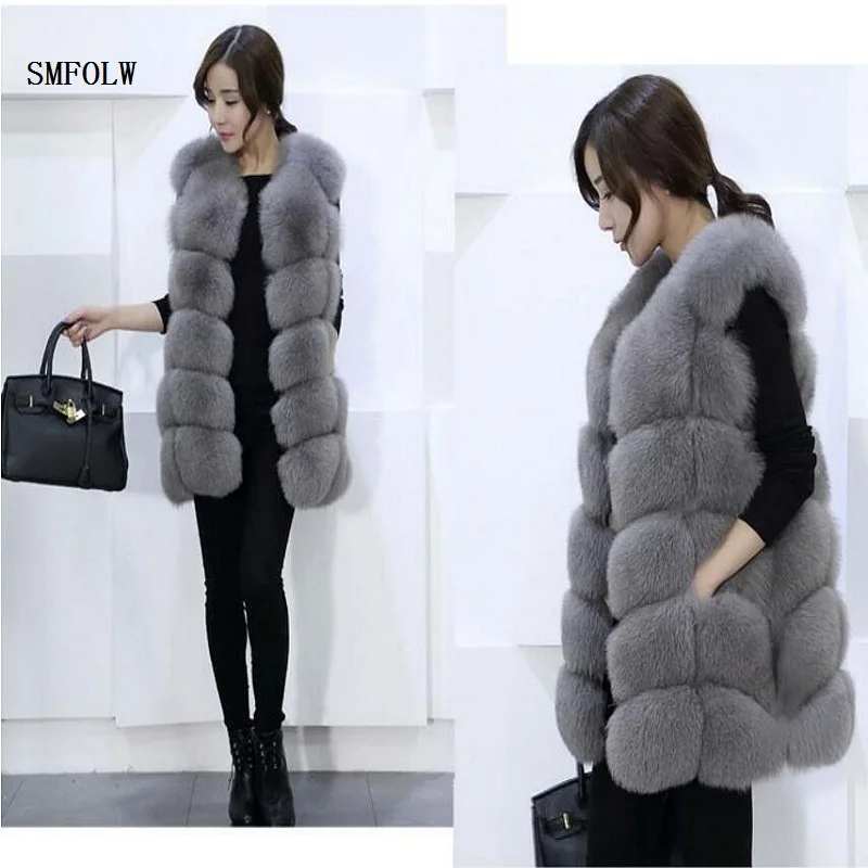 Могут быть настроены плюс Размеры S/10XL зимнее пальто Для женщин жилет из меха лисы