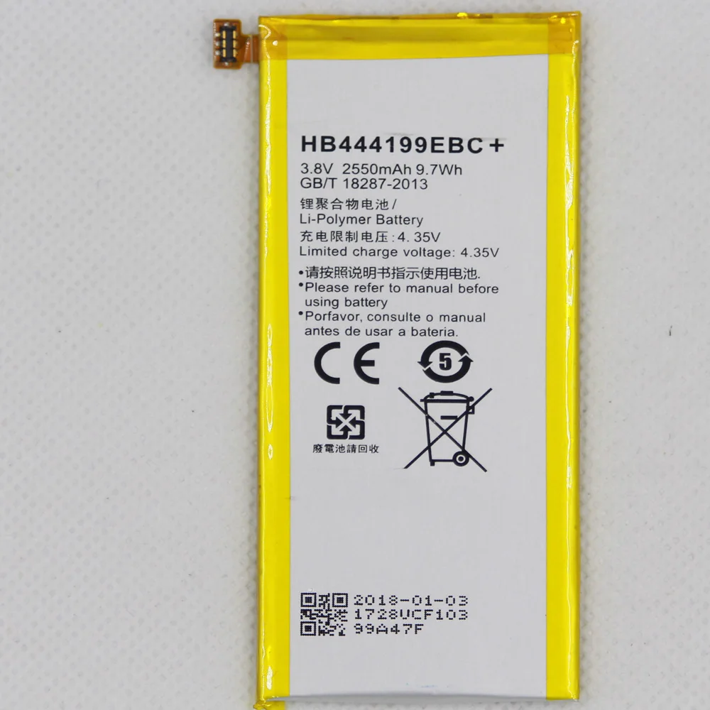 Аккумулятор для Huawei Honor 4C C8818 CHM- CL00, 10 шт./лот, CHM-TL00H, CHM-UL00, chm-u01 G, 2550 мА ч, HB444199EBC
Аккумулятор для Huawei Honor 4C C8818 CHM- CL00, 10 шт./лот, CHM-TL00H, CHM-UL00, chm-u01 G, 2550 мА ч, HB444199EBC
