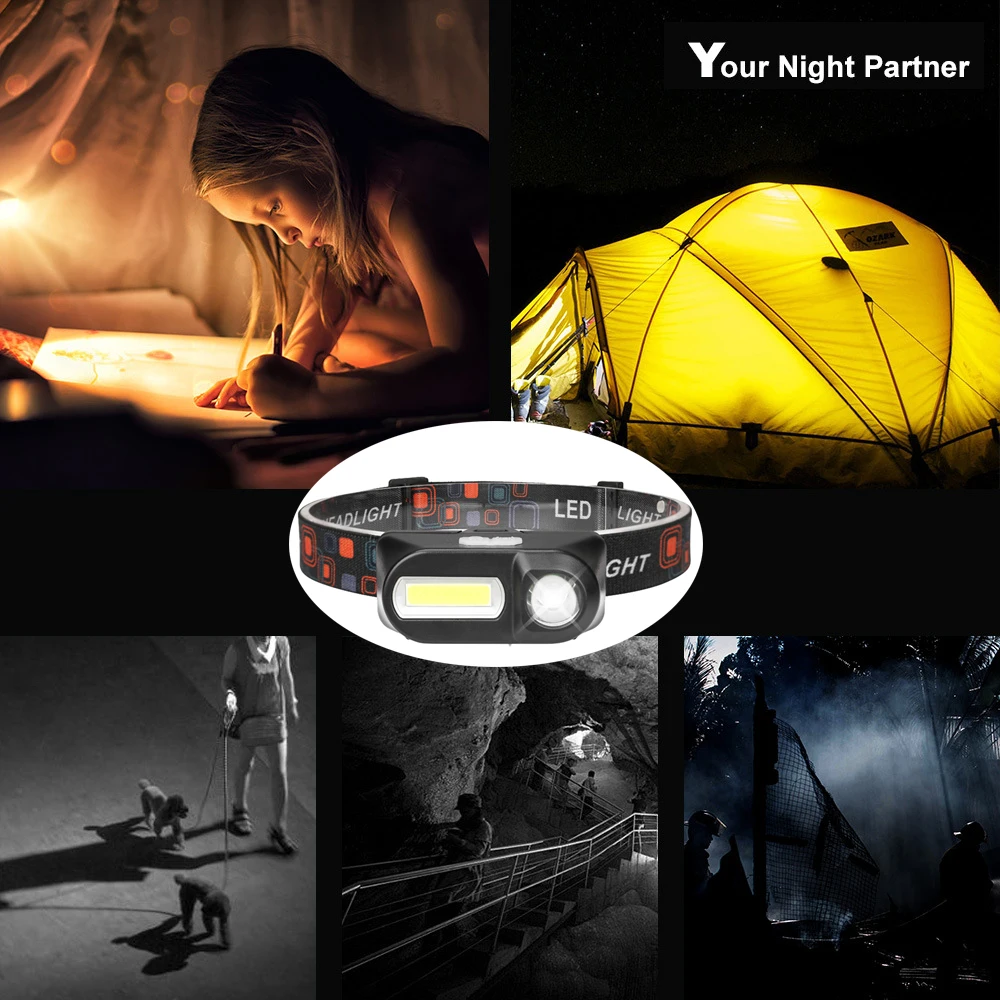 Super bright LED Headlamp COB work light 7 lighting modes Powered by 18650 battery Suitable for fishing, camping, etc.
Super bright LED Headlamp COB work light 7 lighting modes Powered by 18650 battery Suitable for fishing, camping, etc.