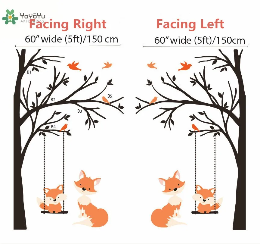 Wall Decal Vinyl Sticker Nursery Large Tree With Birds And Foxes Swing Custom Any Color Wall Art Mural Kid Room Decor DIY WW-349
Wall Decal Vinyl Sticker Nursery Large Tree With Birds And Foxes Swing Custom Any Color Wall Art Mural Kid Room Decor DIY WW-349