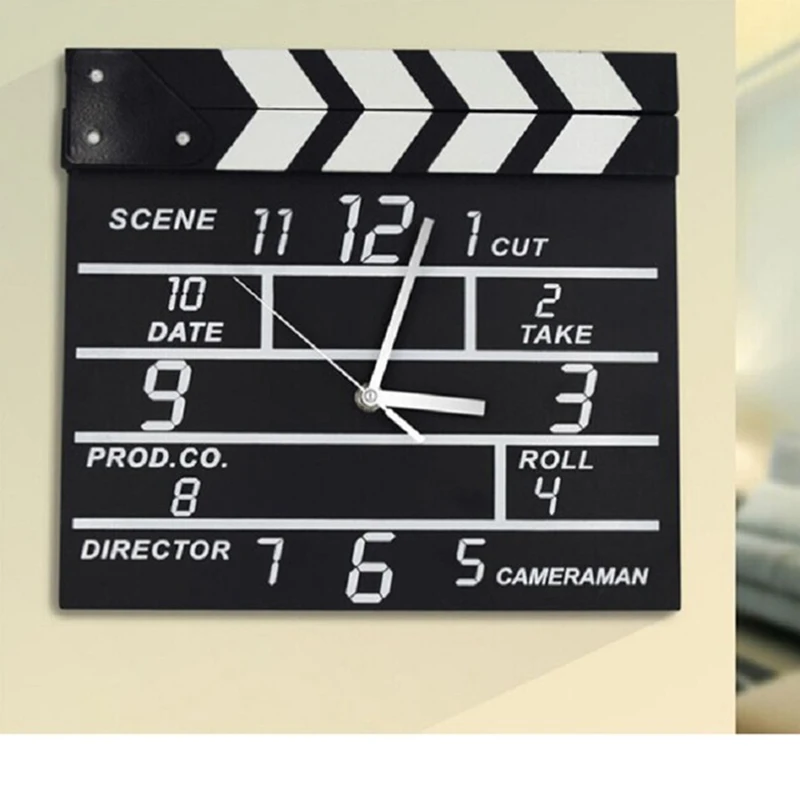 Meijswxj Creative Electronic Wall Clock Saat Reloj Movie Clappers Wooden Clock The director plays the board calendar wall clocks
Meijswxj Creative Electronic Wall Clock Saat Reloj Movie Clappers Wooden Clock The director plays the board calendar wall clocks