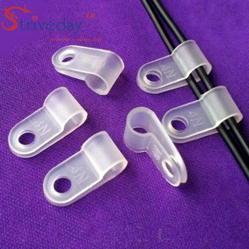 

500pcs/bag White Wiring Accessories Type R Line deduction Type R Line Card Clamps 4N Beam Clamps 6.4MM Cable Clips