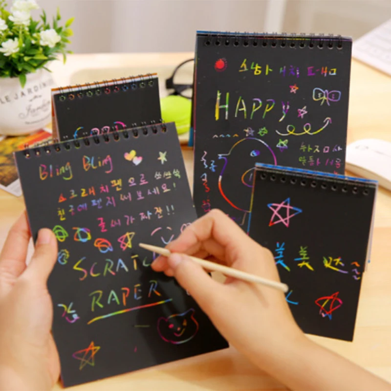 Drawing Paper DIY Painting Educational Children Toys New Fun Doodling Scratch Halloween Colorful Black Wood StickDoodling Toys
Drawing Paper DIY Painting Educational Children Toys New Fun Doodling Scratch Halloween Colorful Black Wood StickDoodling Toys